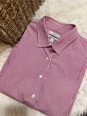 J. Crew Women’s Perfectly Stretch Stripe Dress Shirt -PinkXS